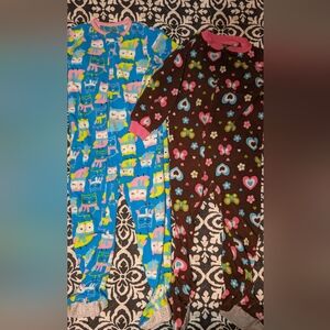 2 Pair of 3T Fleece Footed Onesies